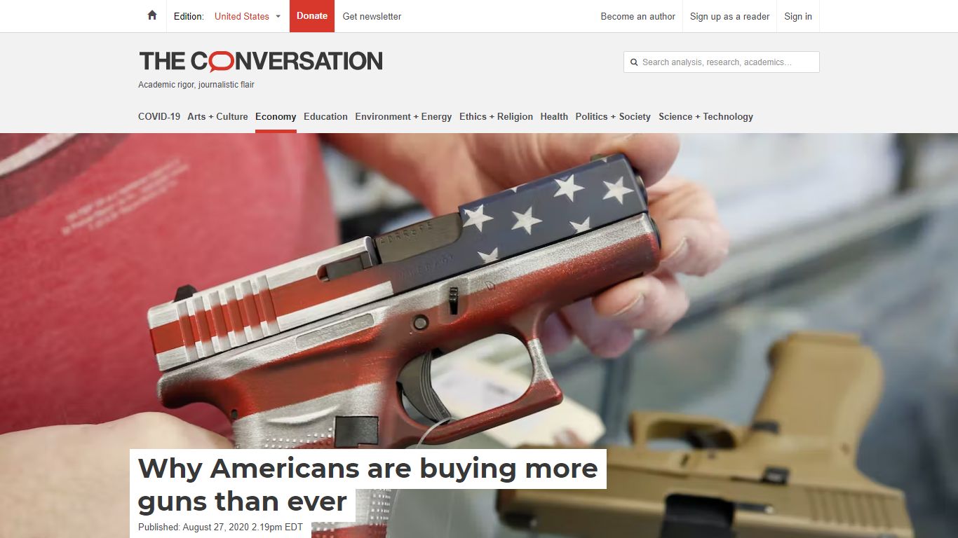 Why Americans are buying more guns than ever - The Conversation